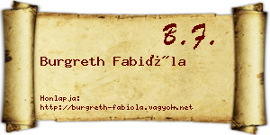 Burgreth Fabióla névjegykártya